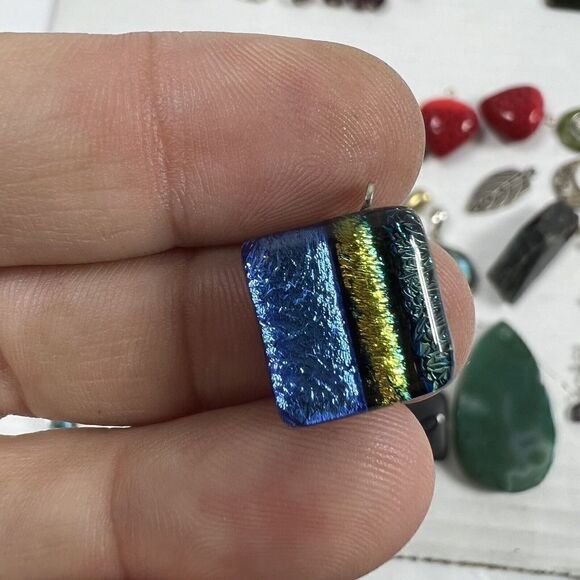 Focal Points Mix Lot Stone Unique Pendants And Jewelry Making Findings Vintage + - Picture 5 of 16